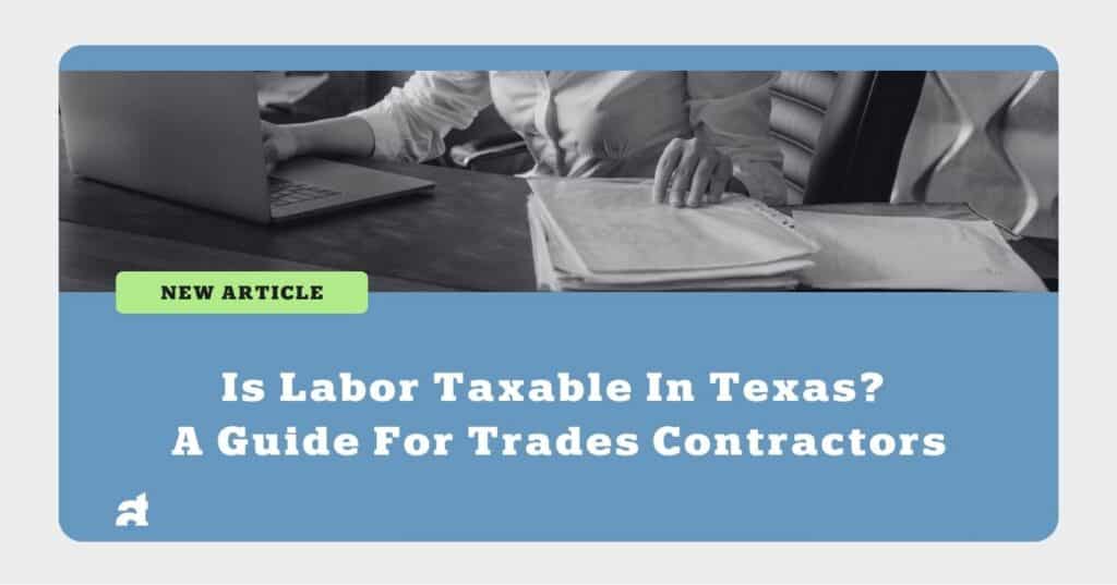 Labor Taxable In Texas
